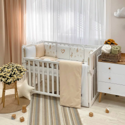 Lenjerie Patut Bebe Copii 6 piese Geese Bej